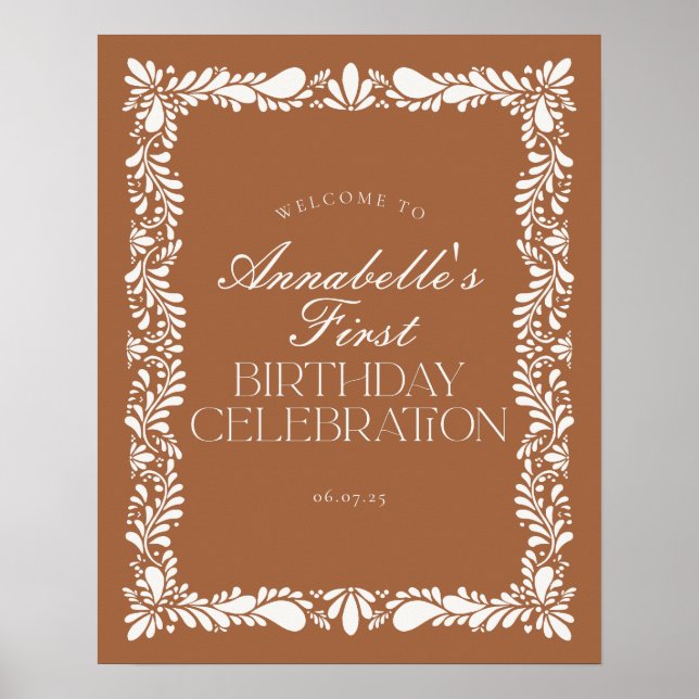 Clay Talavera Tile Spanish Fiesta Geburtstag Willk Poster (Vorne)