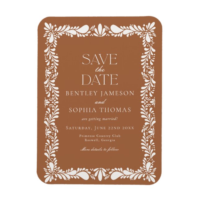 Clay Talavera Tile Spanish Fiesta Save the Date Magnet (Vertikal)