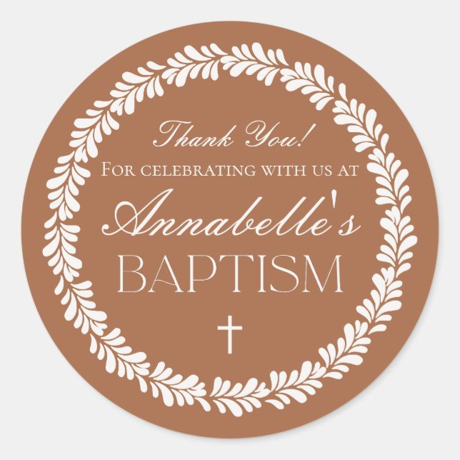 Clay Talavera Tile Spanish Fiesta Taufe Gefallen Runder Aufkleber (Vorderseite)