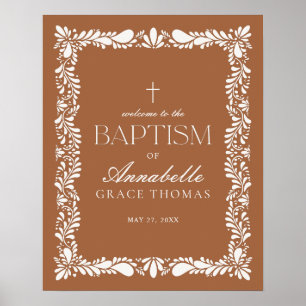 Clay Talavera Tile Spanish Fiesta Taufe Willkommen Poster