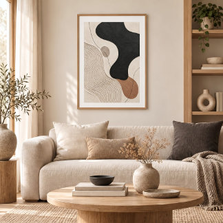 Clay Tide | Minimal Abstract Plaster Art Print Poster