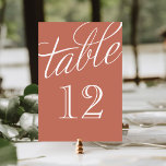 Clay und White Elegante Script-Tischnummern Tischnummer<br><div class="desc">Einfache und elegante Tischnummer-Karten mit Kalligraphie-Stil-Skript-Schriftart. Passen Sie jede Karte mit Ihren Tischnummern an,  um Anzug jeder Größe Hochzeit oder Party. Klicken Sie auf Anpassen,  um den Schriftart und die Farbe der Zahl zu ändern oder die Hintergrundfarbe zu ändern,  um ein eigenes,  einzigartiges Design zu erstellen.</div>