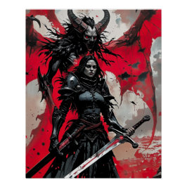 Claymore Poster Dark Fantasy Warrior Gotische Frau