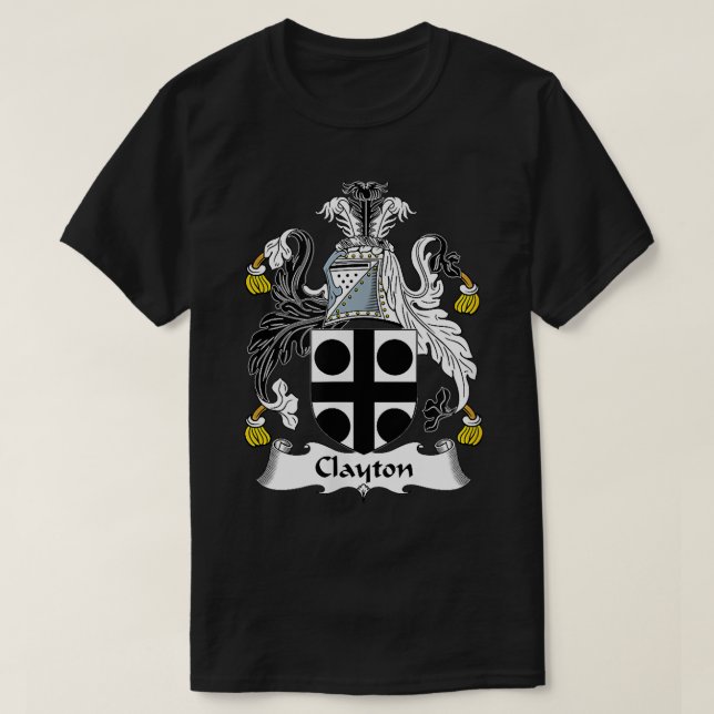 Clayton Coat of Arms Familienwappen T-Shirt (Design vorne)