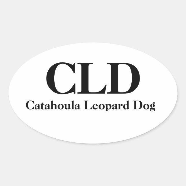 CLD Catahoula Leopard Dog Ovaler Aufkleber (Vorderseite)