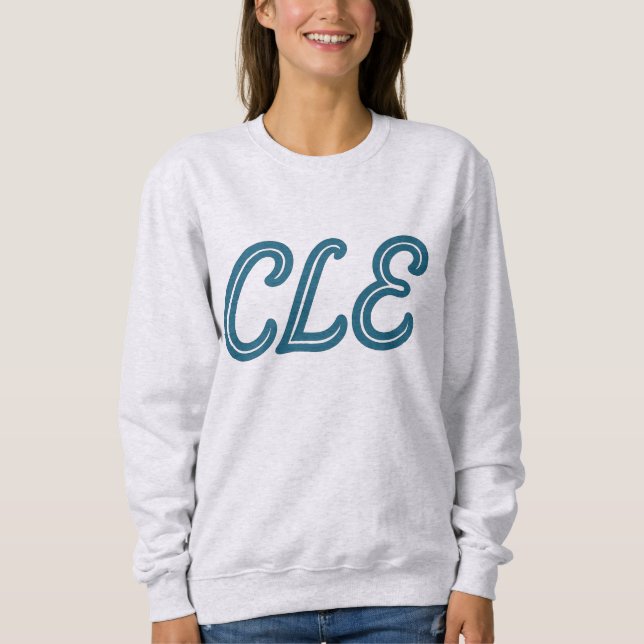 CLE Cleveland Airport Code - Retro Style Travel & Sweatshirt (Vorderseite)