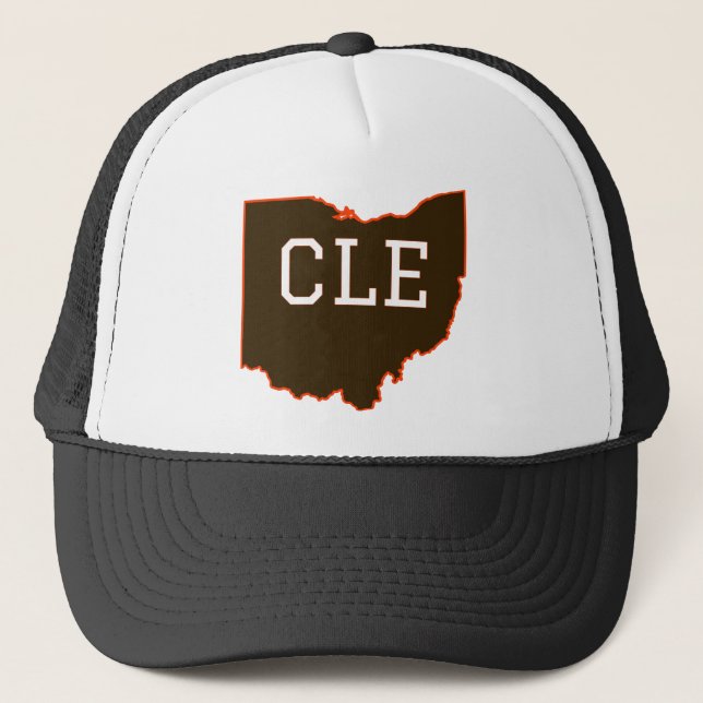 CLE Cleveland Ohio Staat Form Truckerkappe (Vorderseite)