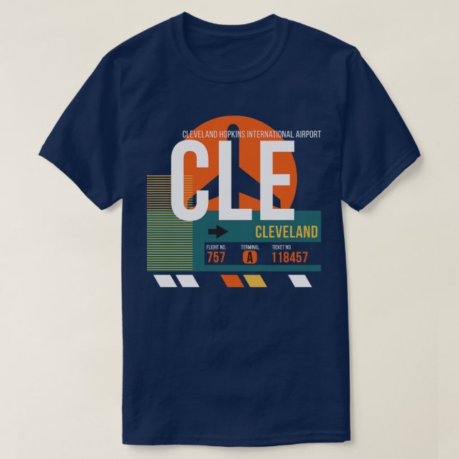 CLE Flughafen-Code Gepäckanhänger T-Shirt (Design vorne)