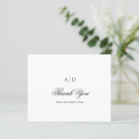 Clean Black and White Budget Hochzeit Vielen Dank