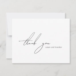 Clean Black and White Modern Wedding Dankeskarte