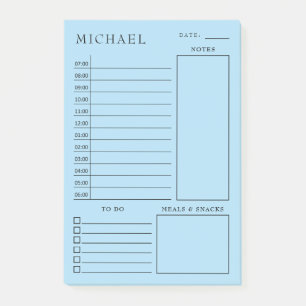 Clean Blue & White Daily Planer Post-it Klebezettel