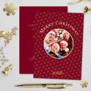 Clean Classic Burgundy Schneeflocken Weihnachten G Folien Feiertagskarte