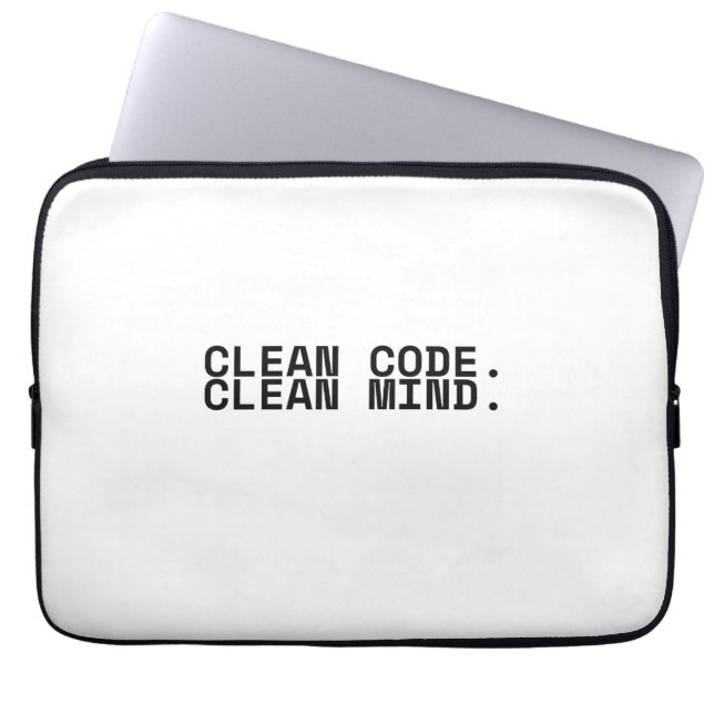 Clean Code Clean Mind Minimalist 13-Inch Laptop  Laptopschutzhülle (Vorderseite)