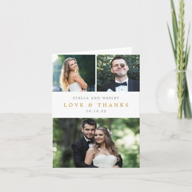 Clean Collage EDITABLE FARBE Danke Karte (Vorderseite)