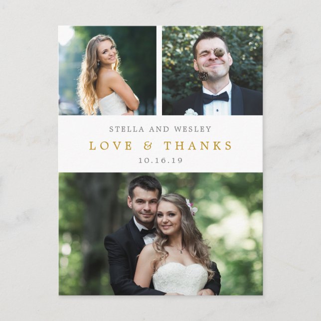 Clean Collage EDITABLE FARBE Vielen Dank Postcard Postkarte (Vorderseite)