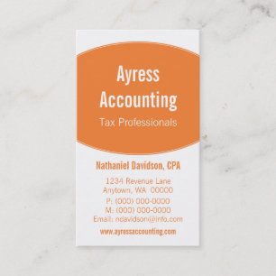 "Clean Curves Business Card", Orange Visitenkarte