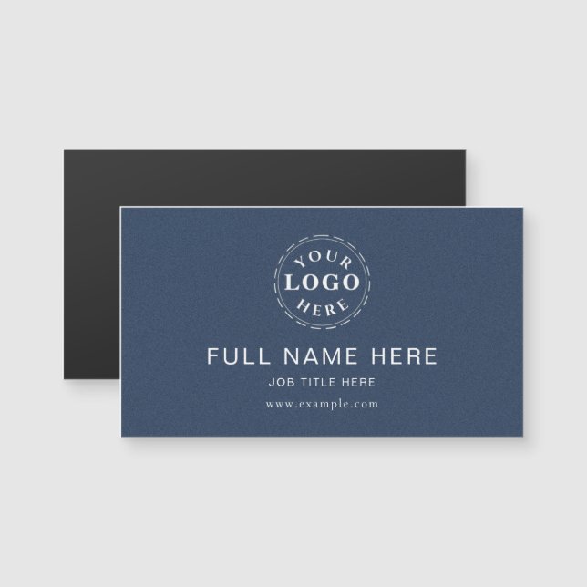 Clean Design Blue Textured Magnetic Business Card Magnetkarte (Vorne/Hinten)