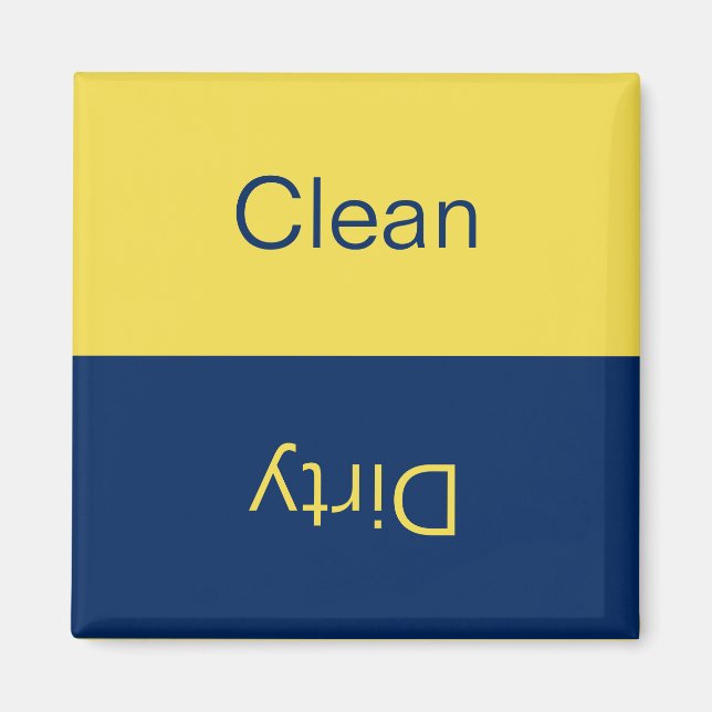 Clean Dirty Dishwasher Blue and Yellow Reversible Magnet (Vorne)