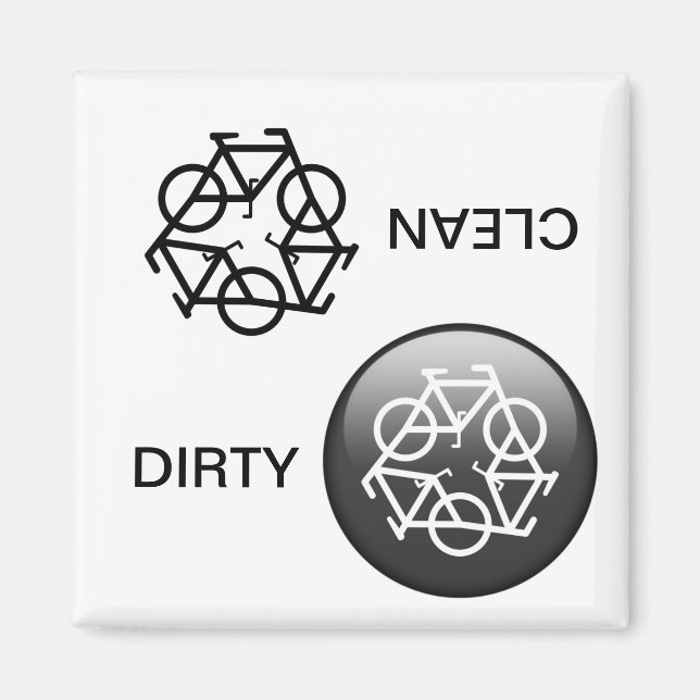 "CLEAN / DIRTY" - Magnet für die erneute Zyklusprü (Vorne)