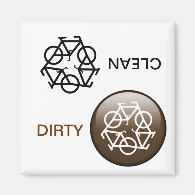 "CLEAN / DIRTY" - Magnet für die erneute Zyklusprü (Vorne)