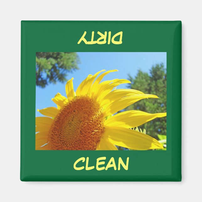 CLEAN DIRTY Magnete Geschirrspülmagnet Sonnenblume (Vorne)
