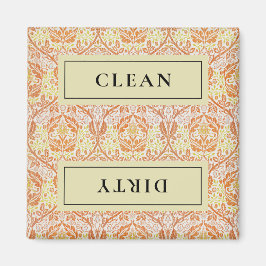 CLEAN DIRTY Orange Floral Geschirrspüler Magnet