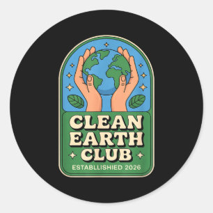 Clean Earth Club - Eco Kids Umweltabzeichen Runder Aufkleber