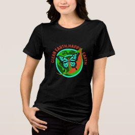 Clean Earth Happy Earth Day T-Shirt Tri-Blend Shirt