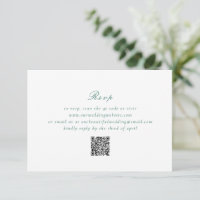Clean Emerald Green QR Code Elegante Hochzeit