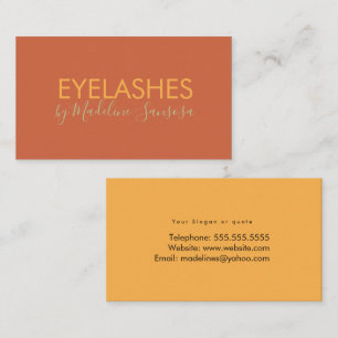 Clean Eyelash Technician Orange Business Card Visitenkarte