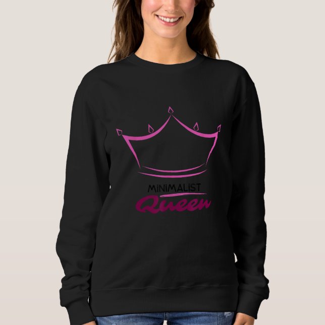 Clean Girl Aesthetic Minimalist Queen Crown Sweatshirt (Vorderseite)