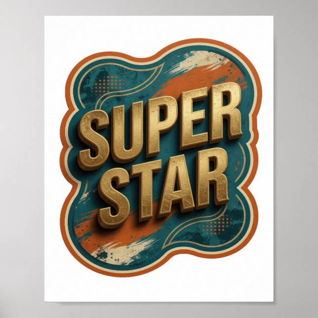 Clean Gold SUPER STAR Tee Poster (Vorne)
