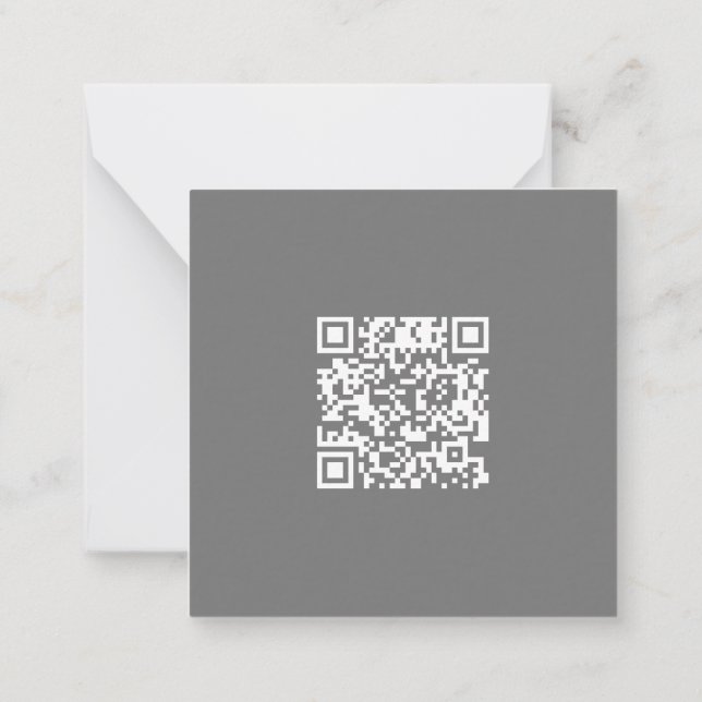 Clean Gray Corporate QR Code Mitteilungskarte (Rückseite)