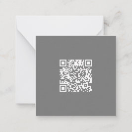 Clean Gray Corporate QR Code Mitteilungskarte