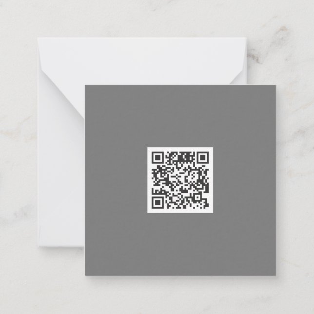 Clean Gray Corporate QR Code Mitteilungskarte (Rückseite)