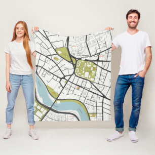 CLEAN HARVARD UNIVERSITY MASSACHUSETTS KONTUR MAP FLEECEDECKE