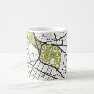 CLEAN HARVARD UNIVERSITY MASSACHUSETTS KONTUR MAP KAFFEETASSE