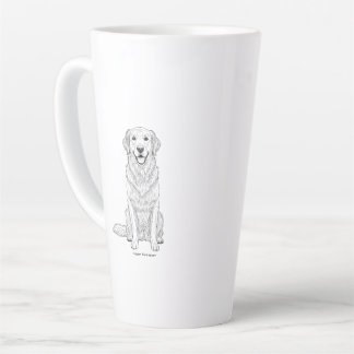 Clean Minimalist Golden Retriever Line Art  Milchtasse