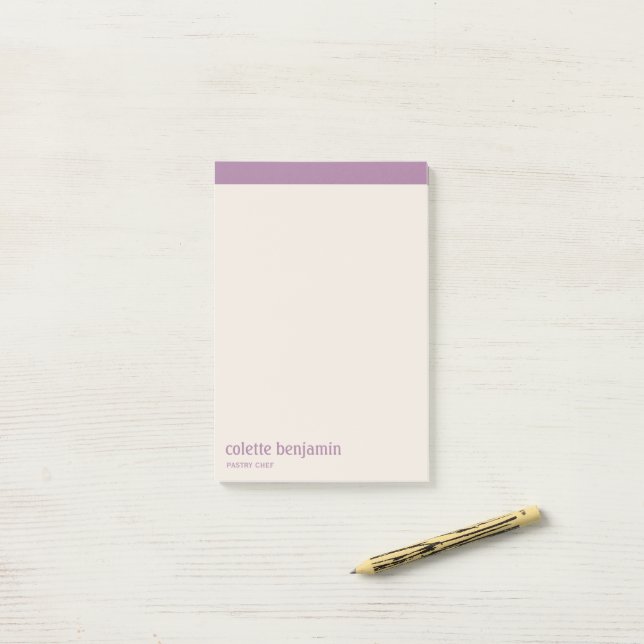 Clean Minimalist Lavender Purple & Pale Peach Post-it Klebezettel (Auf Schreibtisch)