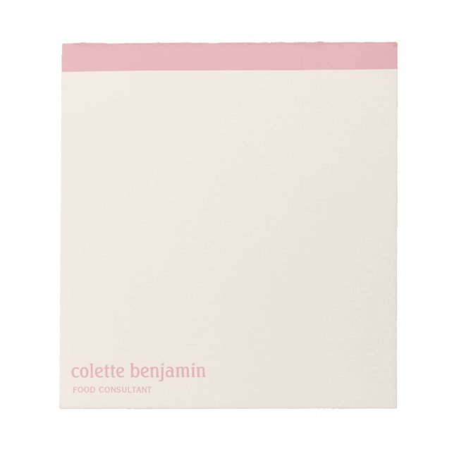 Clean Minimalist Pastel Pink & Pale Peach Notizblock (Vorderseite)