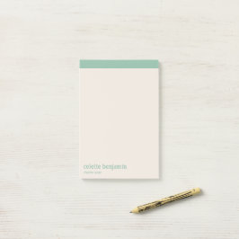 Clean Minimalist Turquoise-Green & Pale Peach Post-it Klebezettel