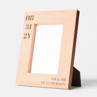Clean Minimalistisch Hochzeitdatum Mr. & Mr. Nachn Geätzte Rahmen