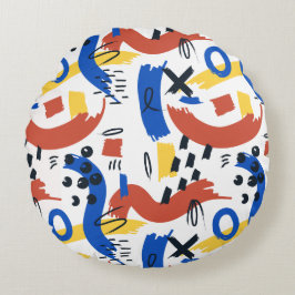 Clean Modern Abstract Pattern | Colorful Artistic  Rundes Kissen