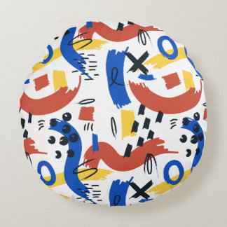 Clean Modern Abstract Pattern | Colorful Artistic  Rundes Kissen