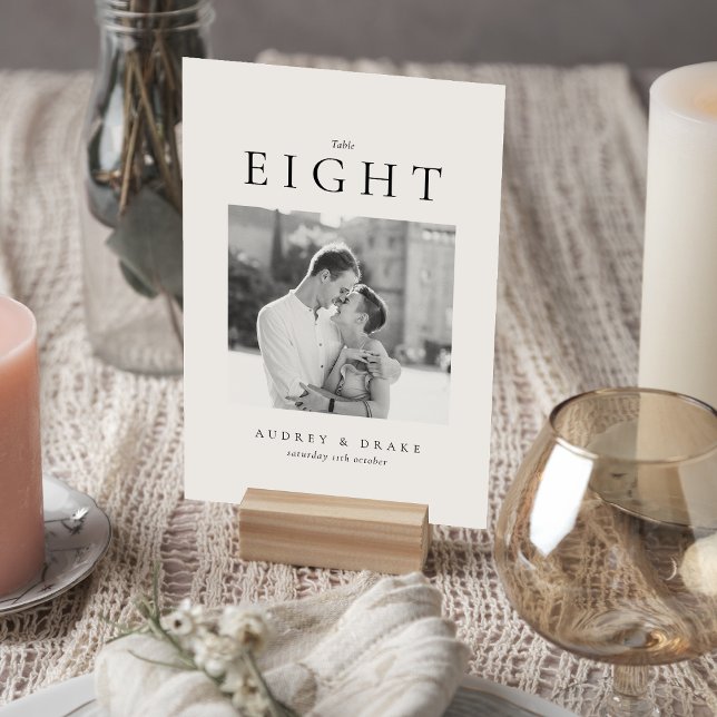 Clean Modern Wedding Photo Tischnummer (Von Creator hochgeladen)