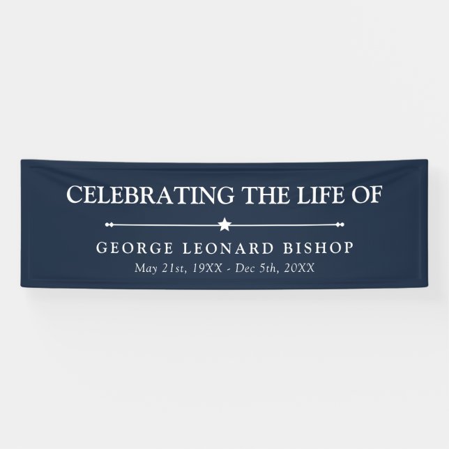 Clean Navy Blue feiert das Leben Banner (Horizontal)