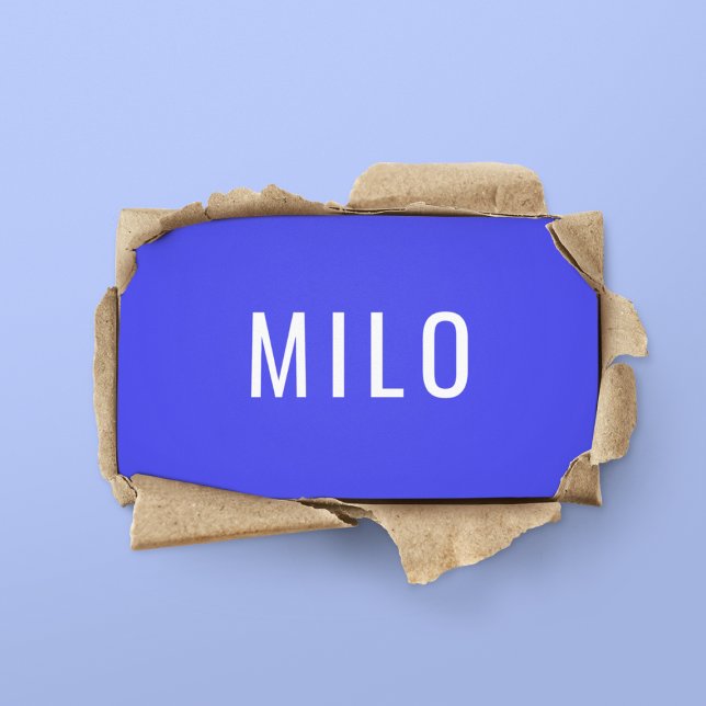 Clean Neon Blue Beruflich Typografie Visitenkarte (Von Creator hochgeladen)