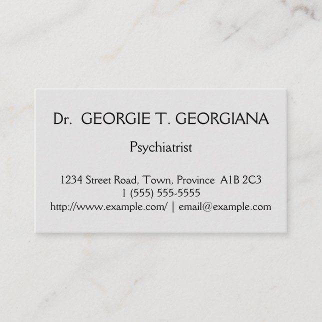 Clean Psychiater Business Card Visitenkarte (Vorderseite)