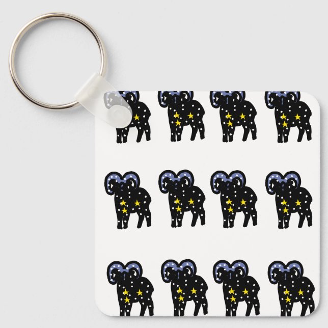 Clean Ram Zodiac Keychain – Bold Aries Symbol  Schlüsselanhänger (Vorderseite)