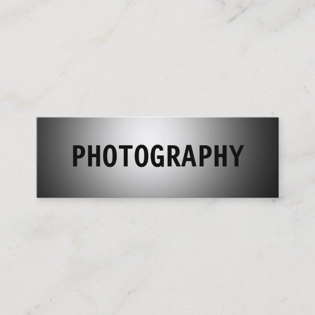 Clean Simple Black Out Fotograf Business Card Mini Visitenkarte (Vorderseite)